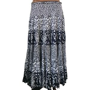 Y2K Rampage Circle Skirt Size‎ 7 Low Rise Bohemian Black White Midi Festival